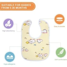 10 件/包 带可调节按扣的婴儿围兜 - 彩色 - 查看 4