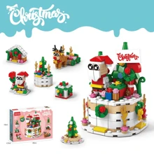 Caja ciega de regalo de decoración navideña - Bloques de construcción para niños que benefician la inteligencia y el juguete de ensamblaje del modelo de árbol de Navidad de partículas pequeñas - Multicolor - Ver 14