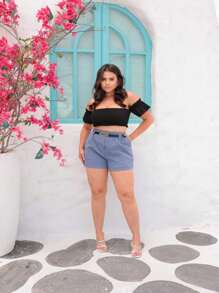 Women's Tailored Shorts With Belt, Beautiful Real Photos - Màu xám đen - Xem 6
