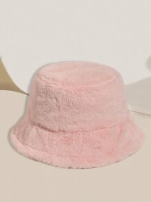 1pc Women/Men Multicolor Casual Versatile Warm Soft Plush Bucket Hat, Suitable For Autumn/Winter Daily Use Winter Hat