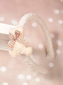 1pc Teddy Plaid Bow Headband, Cute & Versatile For Girls, Suitable For Daily Outfit, Birthday, Wedding, Holiday Decoration - Multicolor - View 15