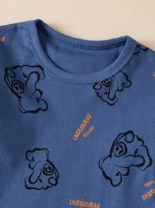 Conjunto de pijama con estampado de letras para niños preadolescentes, ropa de dormir cálida para niños mayores, primavera y otoño