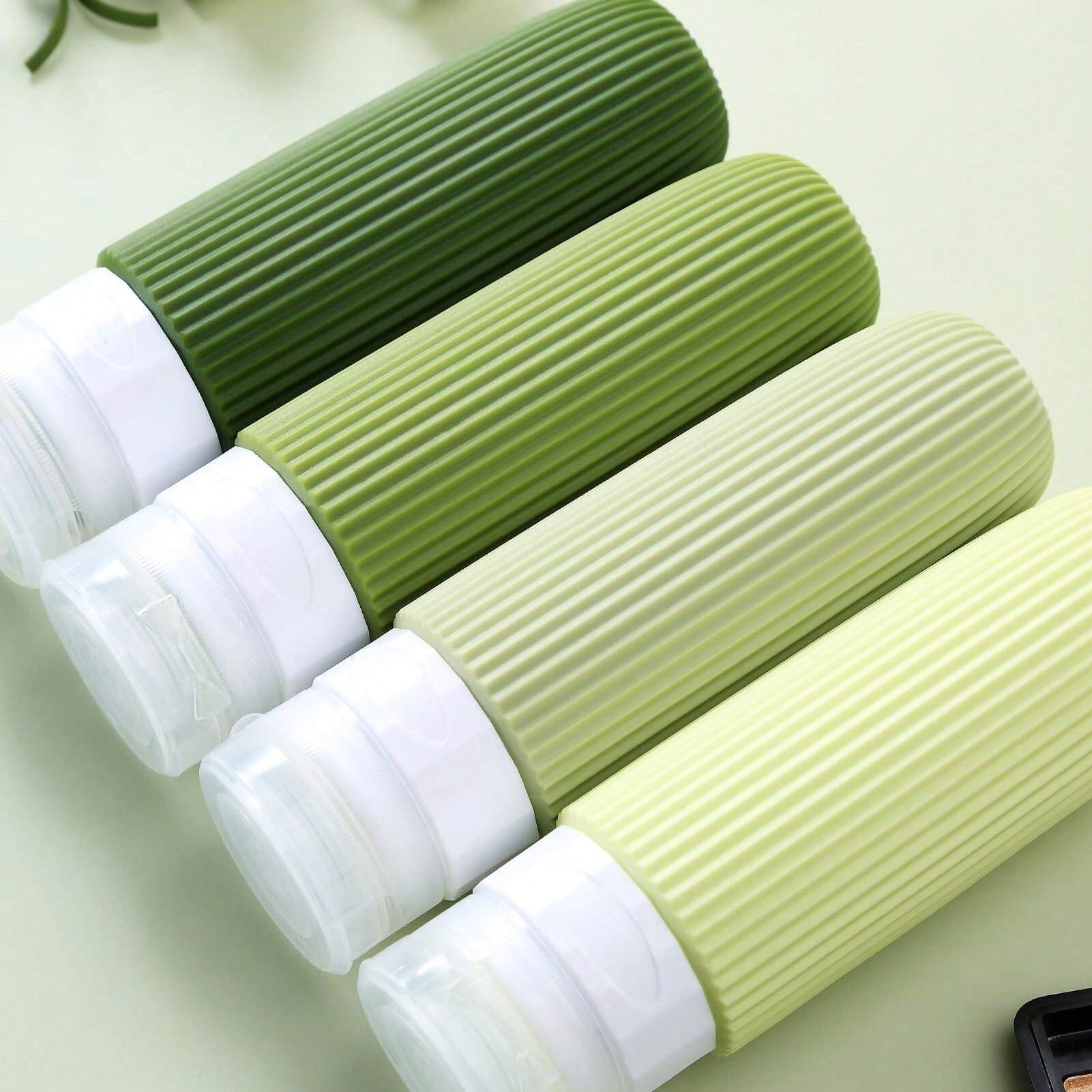 4Piece Travel Bottle Set TSA Approved Leak Proof Silicone Extrudable