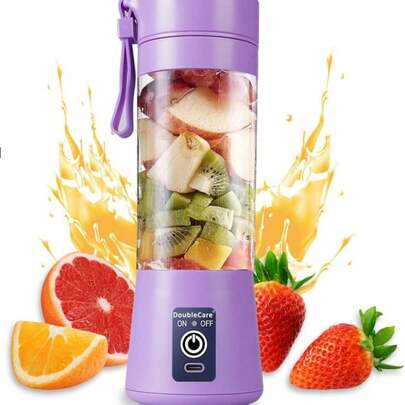 Mini Licuadora Portátil USB, Batidora Eléctrica para Smoothies y Zumos, 380ml, Seis Cuchillas, Perfecta para Mezclar