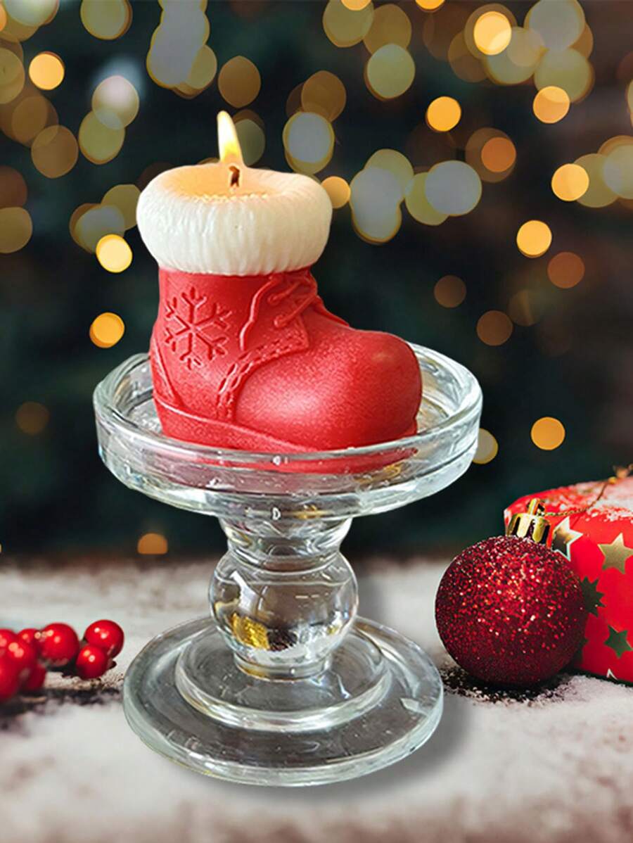 1 chiếc nến thơm hình giày Giáng sinh sáng tạo. Giày đi tuyết. Thích hợp làm quà tặng Giáng sinh, quà tặng ông già Noel, đạo cụ chụp ảnh, đồ trang trí nhà cửa, cải thiện chất lượng không khí, giảm mệt mỏi, nến thơm., đồ trang trí phòng, quà tặng