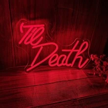至死/至我们是鬼魂霓虹灯标志用于墙壁装饰，先生或夫人 LED 霓虹灯标志用于婚礼订婚生日周年纪念求婚派对卧室办公室，送给爱人的结婚礼物，派对装饰。