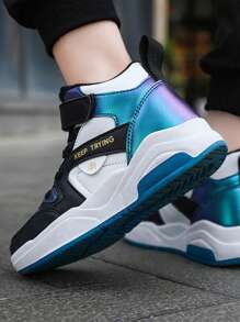 Teens Mid-Top White Shoes Leather Sneakers, Classic Low-Top Casual Lace-Up Trainers, Simple & Fashionable Korean Style, Suitable For Spring And Autumn