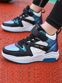 Teens Mid-Top White Shoes Leather Sneakers, Classic Low-Top Casual Lace-Up Trainers, Simple & Fashionable Korean Style, Suitable For Spring And Autumn