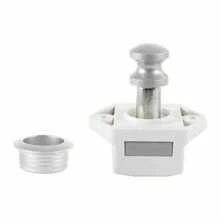 5x Push Button Catch Locks Latch Knobs Drawer Cupboard Cabinet Door Campervan - White - View 1