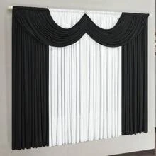 Cortina Riviera 2,00m X 1,70m Para Varão Simples diversas Cores - Preto - Visão 1