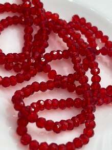 4mm Crystal Wire Approximately 120 Beads For Crafts - MÀU ĐỎ TRONG SUỐT - Xem 4