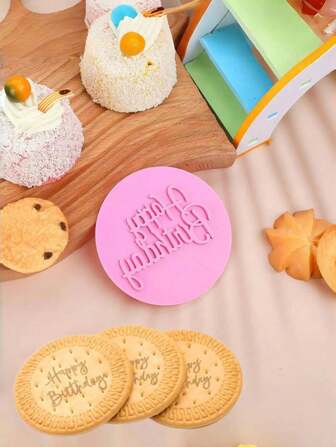 1 件生日快乐压花模具、软糖压花饼干印章 3D 设计饼干模具生日快乐软糖印章、适用于烘焙饼干、装饰蛋糕/糖膏/纸杯蛋糕、派对装饰软糖糖霜纸杯蛋糕饼干蛋糕、个性化圣诞饼干印章、用于烘焙饼干的饼干印章、饼干模具