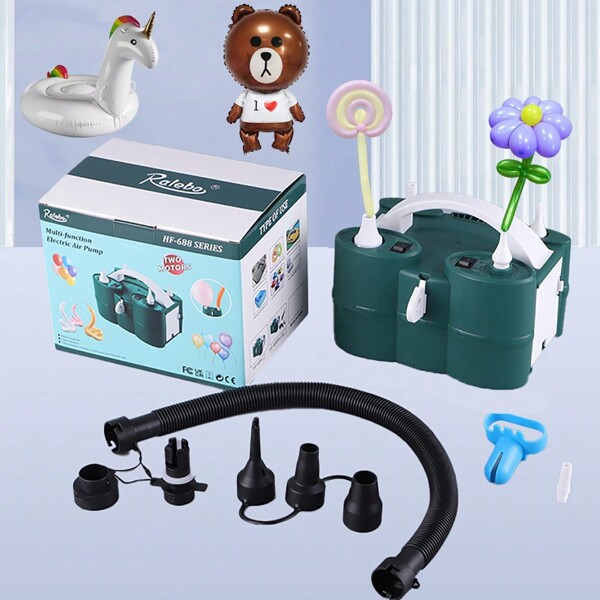 AOYI Balloon Pump Electric 3-In-1 Portable Air Pump For Inflatables And Balloons, Fast Inflation For All Balloons & Quick-Fill Inflation And Deflation For Air Mattress