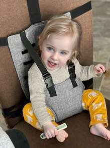 1 件儿童椅子绑带，婴儿安全带保护器防摔固定带，餐椅腰带 - 灰色 - 查看 1