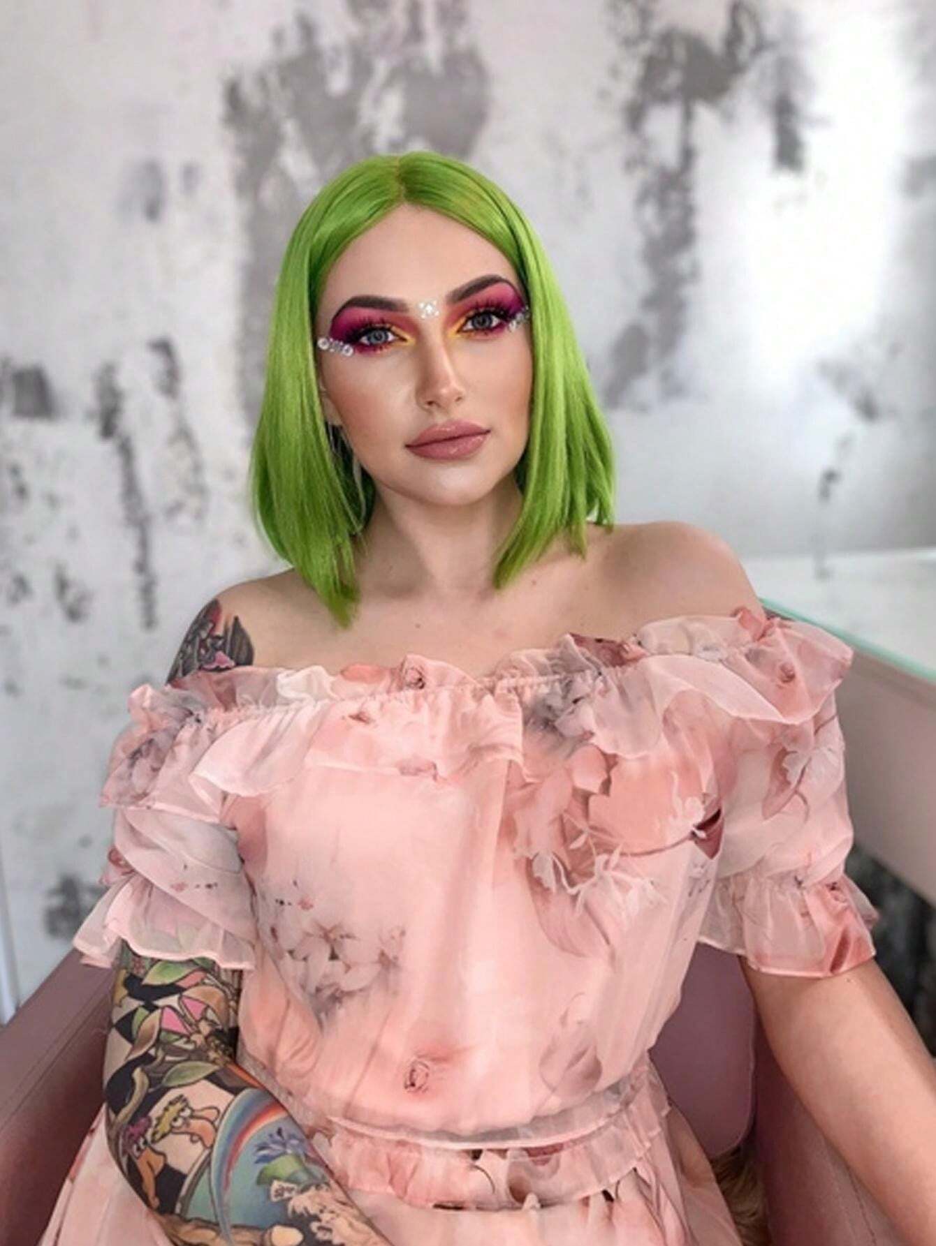 Halloween Green Bob Wig Short Mint Green Bob Wigs For Women Straight