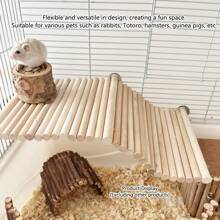 景观平台、实木平台、仓鼠宠物咀嚼玩具、木制踏脚板、跳跃平台、跳板、鹦鹉栖木、小宠物用品、鹦鹉玩具、天然木跳板、栖木、支架 - 卡其色 - 查看 4