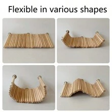 景观平台、实木平台、仓鼠宠物咀嚼玩具、木制踏脚板、跳跃平台、跳板、鹦鹉栖木、小宠物用品、鹦鹉玩具、天然木跳板、栖木、支架 - 卡其色 - 查看 11