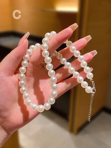 1/2 chiếc vòng cổ trang trí ngọc trai cho bé gái - Nhiều màu - Xem 8