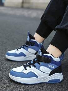 Outdoor Basketball Sneakers For Boy, Shock Absorbing Anti-Slip High Grip Sports Shoes, Casual High-Top Shoes For Teenagers - Blue - View 6