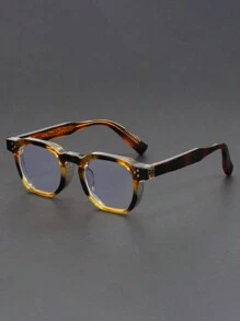 波西米亚复古方形眼镜，女士时尚品牌设计师渐变色铆钉朋克风眼镜，打造街头潮流造型，搭配毛衣夹克、卫衣、连帽衫、皮裤和工装裤，适合夏季海滩度假、户外活动和旅行。 - 彩色 - 查看 12