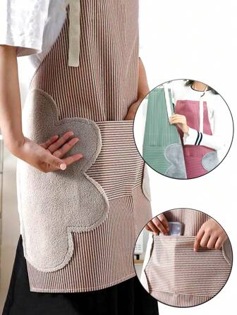 1 件可调节印花围裙，塑料材质，防水围裙，烹饪厨房餐厅围裙，适合女士、男士、厨师、烧烤、DIY 工艺品、户外使用