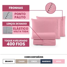 400 Thread Count Bedding Set With Elastic Band Hotel Standard All Sizes - cá hồi - Xem 4