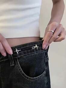 1 套奢华 4 爪星形腰带可调节带扣时尚牛仔裤腰部固定器万圣节