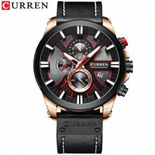 Relógio de Pulso Masculino CURREN Cronógrafo com Função de Data Automática, Marca de Luxo Superior, À Prova D'Água, Original, Moda Esportiva Militar do Exército, Quartzo, Presente Masculino 8346