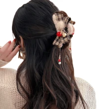 1 kẹp tóc nhung trang trí Giáng sinh, mũ đội đầu dự tiệc thời trang cá nhân hóa, kẹp tóc thời trang trang trí Giáng sinh phụ kiện tóc mũ Giáng sinh ông già Noel Halloween - Nhiều màu - Xem 4