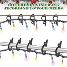 10ชิ้น เบอร์ขนาดเล็กใหญ่หลากหลาย ตะขอห้อยต้นคริสต์มาส, ตะขอพลาสติกสำหรับแขวนไฟต้นคริสต์มาส, ตะขอแขวนประดับ - หลากสี - ดู 1