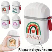 定制名称密封肥皂盒收纳盒防漏肥皂盒盒架带盖托盘容器便携式户外浴室露营个性化钱包口袋带名字定制图案旅行配件