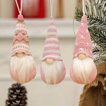 3 件套节日无脸娃娃装饰套装 - 具有独特面部表情的可爱树装饰，适合节日和新年家居装饰、圣诞树装饰品，非常适合室内和室外装饰 - 無臉娃娃 - 查看 4