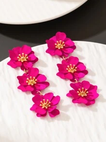 1 cặp bông tai mặt dây chuyền hình hoa hồng lấy cảm hứng từ Dopamine nhiều màu sắc, quà tặng cho phụ nữ - Xem 4