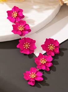 1 cặp bông tai mặt dây chuyền hình hoa hồng lấy cảm hứng từ Dopamine nhiều màu sắc, quà tặng cho phụ nữ - Xem 3