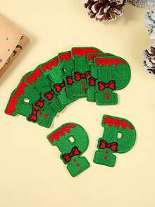 2/9 miếng vá thêu chữ Giáng sinh mới, cây thông Noel, người tuyết, miếng vá thêu bông tuyết, nút và huy hiệu phụ kiện tự làm - Nhiều màu - Xem 19