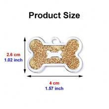 Pet Accessories Shiny Bone Charm Customized Name Tag Pet ID Tag For Dogs & Cats, Multicolored - Multicolor - View 2