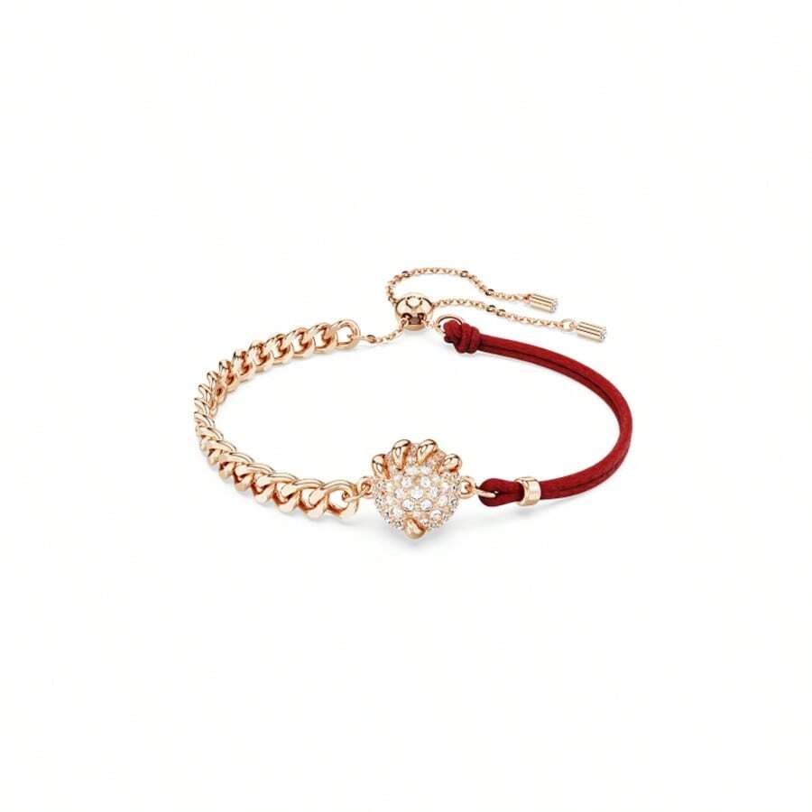 Rose Gold Tone Crystal Dragon Claw Red Cord Bracelet, New Release #5675841 - 5675841 Red - View 1