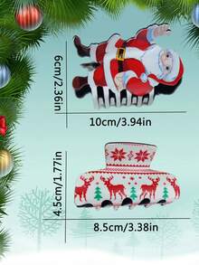1 kẹp tóc hình ông già Noel, cây thông, nai sừng tấm, chuông, bông tuyết, làm quà tặng Giáng sinh - in giáng sinh - Xem 3