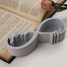 DIY 树脂水泥石膏蜡烛杯“我爱你”情侣容器储物罐镜子硅胶模具 - 白色 - 查看 7