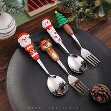 1 cái/2 cái/4 cái Thiết kế 3D INS sáng tạo - Bộ đồ ăn bằng thép không gỉ hình người tuyết dễ thương cho Giáng sinh, Bao gồm thìa ăn tối và nĩa, Hộp quà tặng, Nhà bếp, Tuyệt vời cho món tráng miệng và quà tặng ngày lễ, Bộ đồ ăn bằng kim loại, Thìa cà phê cực kỳ hấp dẫn, Thìa nĩa, Thích hợp cho Giáng sinh, Quà tặng Trang trí phòng tại nhà, Đồ dùng tiệc tùng - Nhiều màu - Xem 9