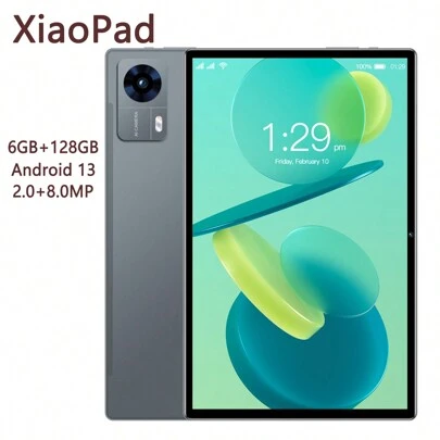 XiaoPad Tablet 10,1 tums surfplatta 128 GB lagringsplattor 6 GB RAM 512 GB Expand 2MP+8MP surfplatta Android 13 Dual Camera 10,1 IN Tab 8-kärnig processor WiFi Bluetooth 8000MAH Batteri 10,1'' IPS HD Touch Screen Tablett