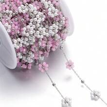 39.37 英寸不锈钢花朵串珠链，适用于 DIY 项链、手链、珠宝制作用品 - 不銹鋼/39.37英寸 - 查看 1