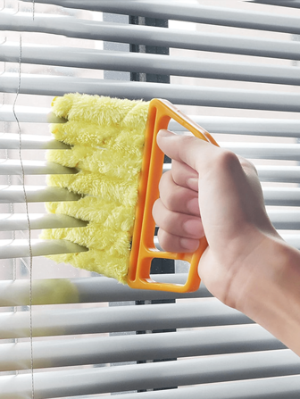 1 件便携式超细纤维窗户清洁刷 - 轻松收集灰尘、清洁百叶窗、无条纹光泽 - 中等硬度，含手柄，适合卧室使用