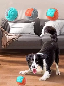 1 Pieza Juguetes Para Mascotas, Pelota De Juguete Mordedor Para Perros, Bola Interactiva Para Perro,Juguete Masticable Para Limpieza De Dientes, Accesorios Para Mascotas - Naranja - Ver 3