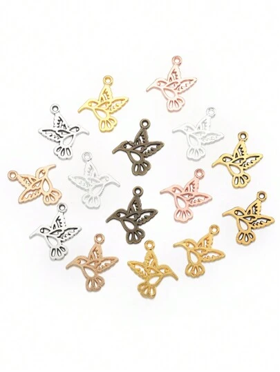 25/50 Pcs 7 Colors Aerial Bird Charm Alloy For Earrings Bracelet Necklace Pendant DIY Handmade Gift Jewelry Accessories Making 17mm*19mm D571
