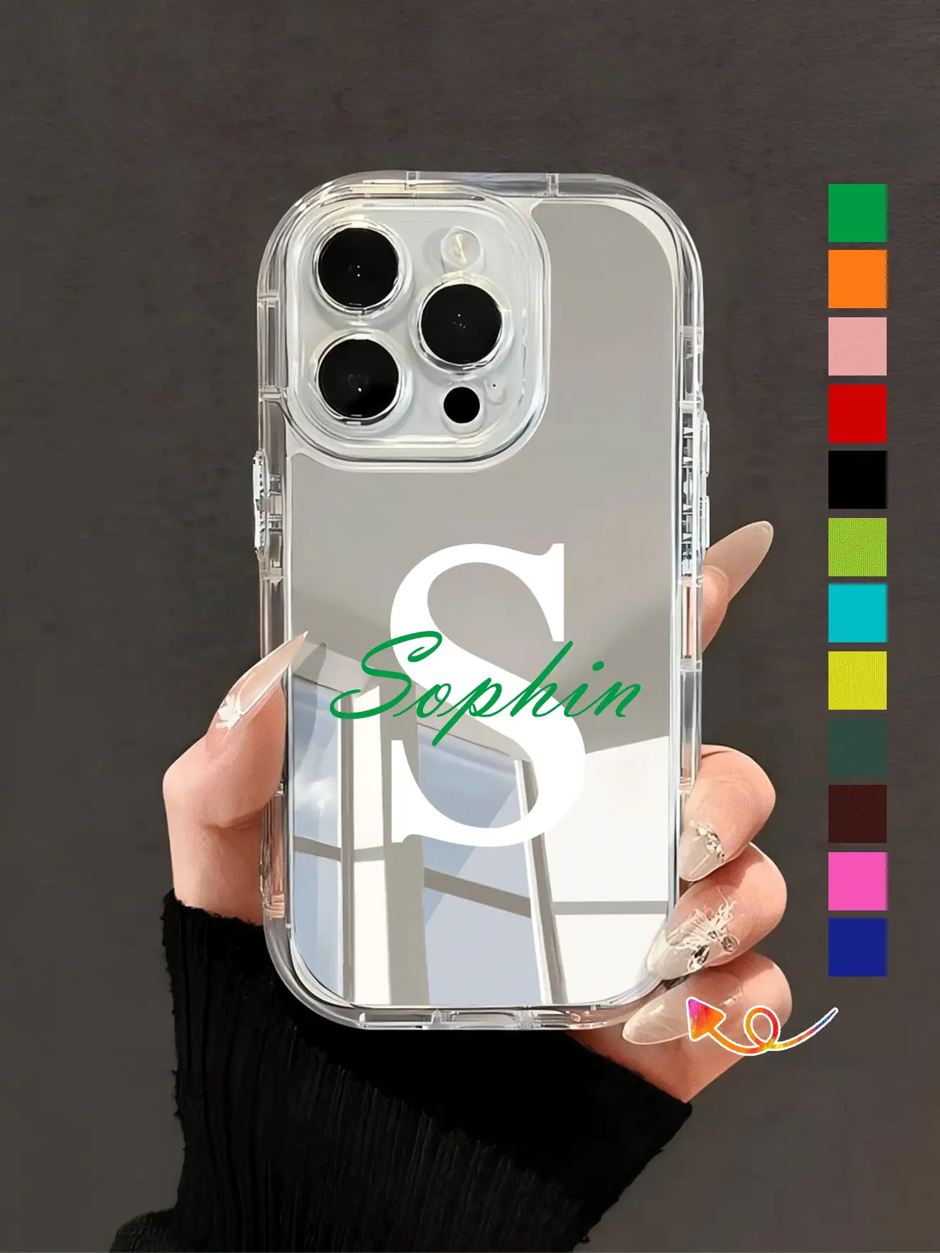 定制首字母签名多色防震软壳手机壳，姓名个性化手机壳，适用于A13 A14 A15 A16 A73 A33 A34 A35 A36 S22 S23 S24 S25 S21 Ultra，时尚、多彩、复古、可爱、简约、趣味、定制、个性化、独特、个性化，是送给他的理想礼物，也是送给她的理想礼物，适合送给男朋友、女朋友、家人、朋友、祖父母、情侣，适合周年纪念日、生日等场合，定制手机壳，时尚秋季，手机及配件，季节精选，时尚个性化手机壳 - 無色 - 查看 2