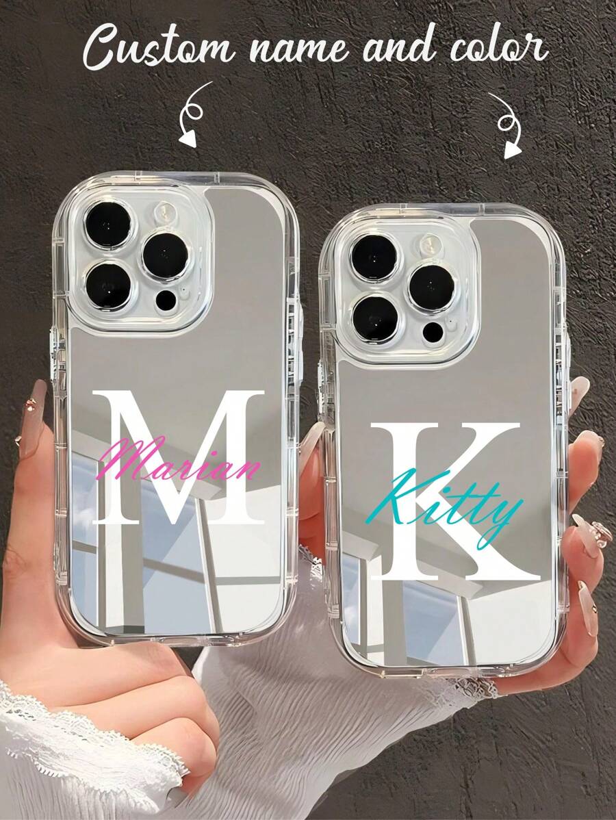 定制首字母签名多色防震软壳手机壳，姓名个性化手机壳，适用于A13 A14 A15 A16 A73 A33 A34 A35 A36 S22 S23 S24 S25 S21 Ultra，时尚、多彩、复古、可爱、简约、趣味、定制、个性化、独特、个性化，是送给他的理想礼物，也是送给她的理想礼物，适合送给男朋友、女朋友、家人、朋友、祖父母、情侣，适合周年纪念日、生日等场合，定制手机壳，时尚秋季，手机及配件，季节精选，时尚个性化手机壳 - 無色 - 查看 1