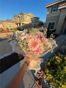 1 Roll 354.33 Inch Organza Ribbon Spool With Trim, Bow & Floral Bouquet Decor, For DIY Flower Arranging, Gift Wrapping, Valentine's Day, Wedding, Birthday Party And Holiday Decoration