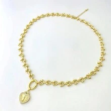 1PC Thiết kế nhiều lớp Cánh hoa mận Mặt dây chuyền tôn giáo Đức Mẹ Đồng Trinh Mary Trang sức - Vàng - Xem 14