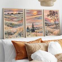 Bộ ba phong cảnh hoàng hôn màu nước Du lịch phong cảnh nghệ thuật, 3 bức tranh minh họa đầy màu sắc in nghệ thuật treo tường, Áp phích phong cảnh sáng tạo, Nghệ thuật vải không khung, Tác phẩm nghệ thuật hiện đại, Nghệ thuật trang trí phòng ngủ & hành lang Nghệ thuật treo tường, Quà tặng lý tưởng, Nghệ thuật treo tường, Trang trí tường, Trang trí phòng - Nhiều màu - Xem 4